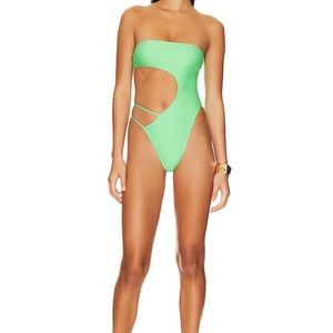 Lovers and friends, one piece green swimsuit